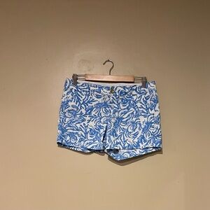 Lilly Pulitzer Callahan Shorts Sz 6 On a Roll Floral White Blue Tropical Beach